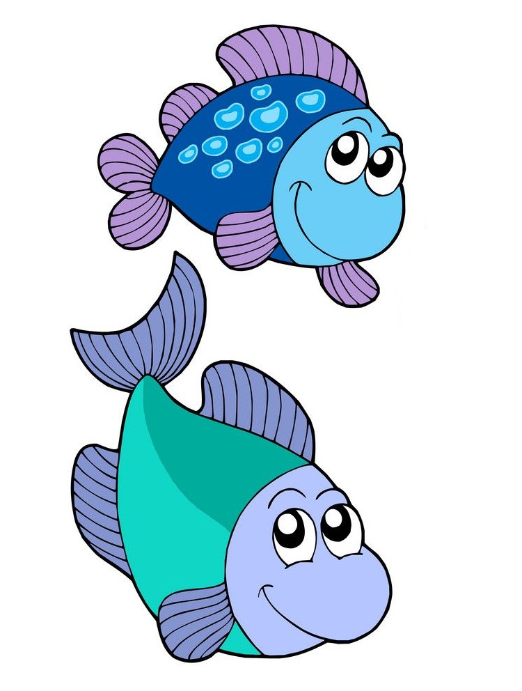 2 つの漫画の魚のイラスト イラスト