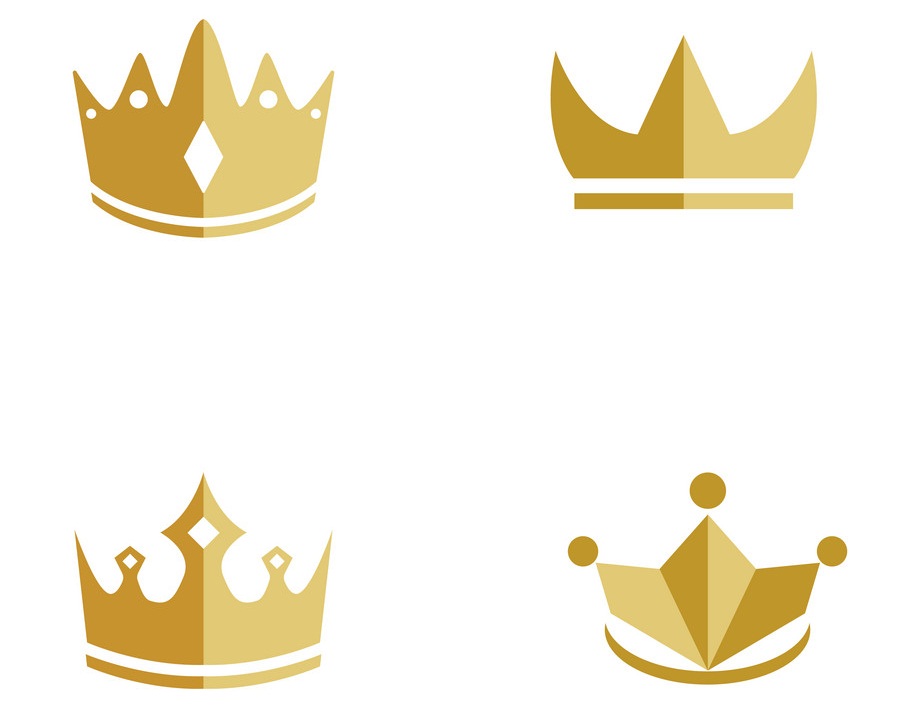 4つの金の王冠のイラスト イラスト