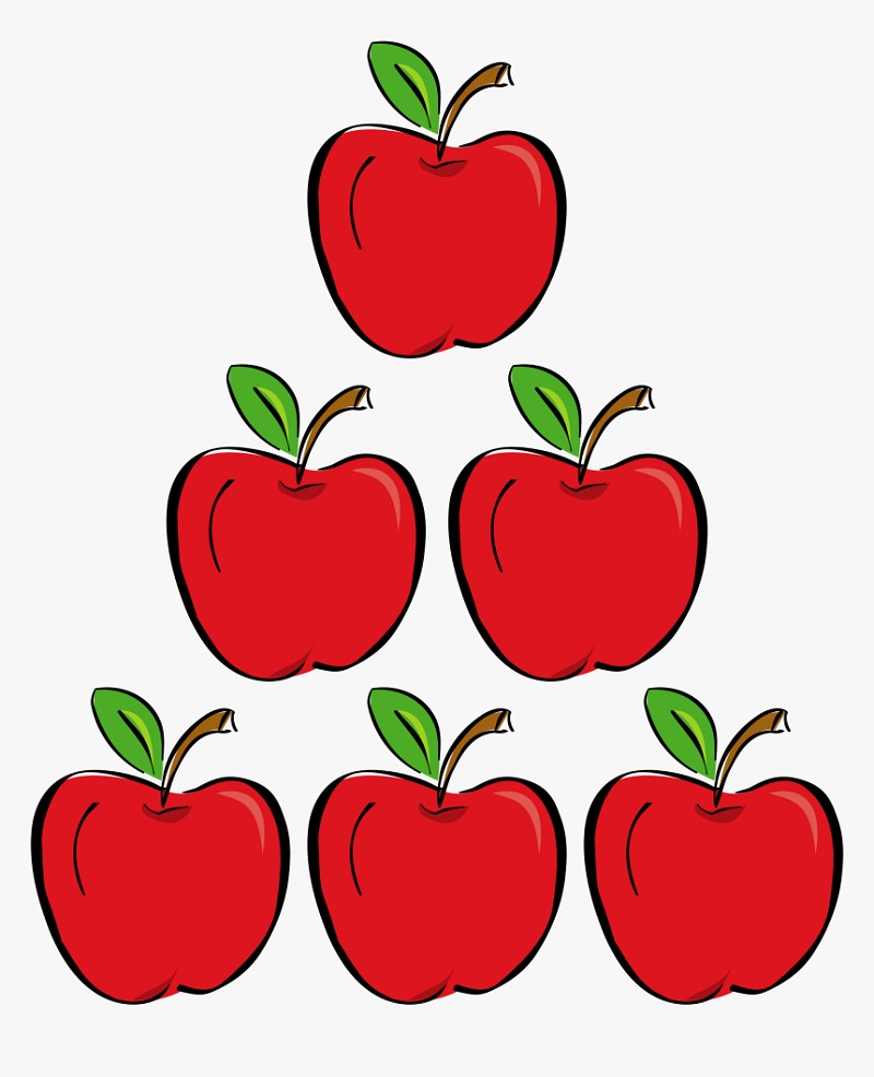 6個のリンゴのイラスト イラスト