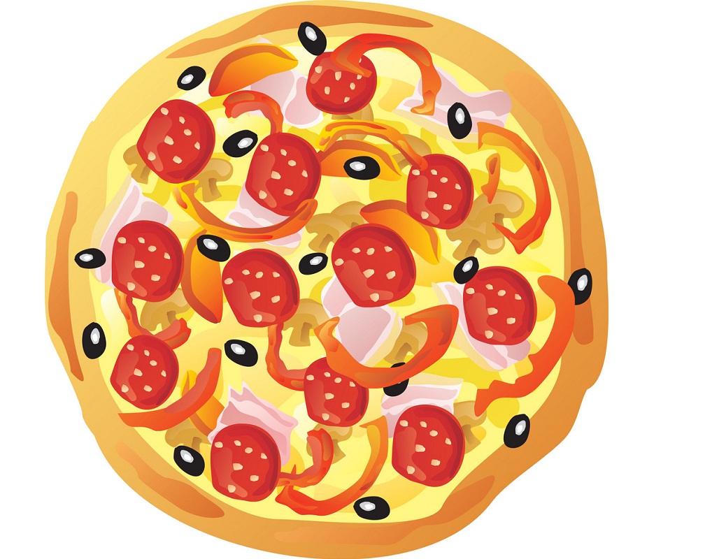 脂っこいピザのイラスト イラスト