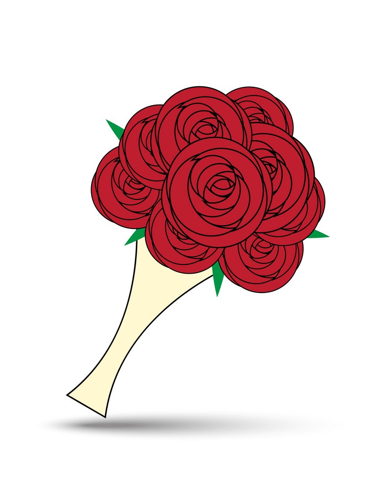 愛のバラの花束のイラスト イラスト