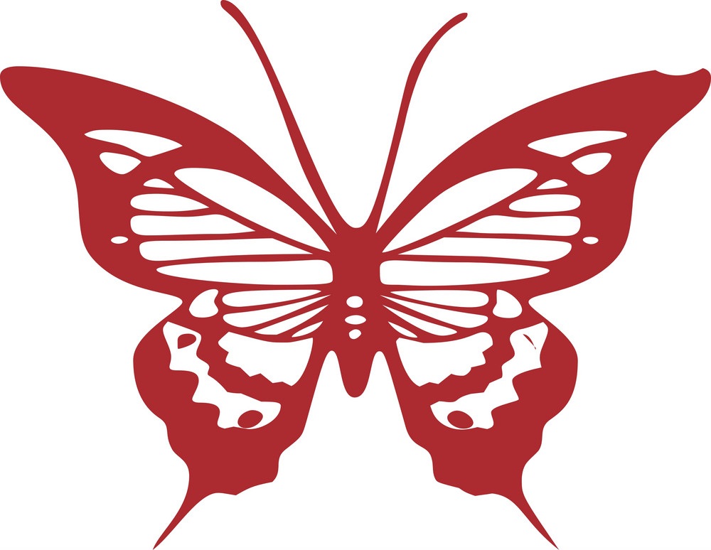赤い蝶のデザインイラスト イラスト