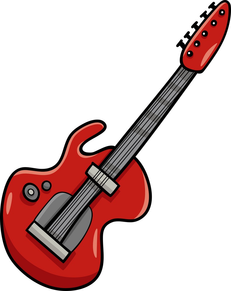 赤いエレキギターのイラスト イラスト