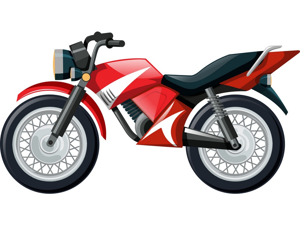 赤い色のオートバイのイラスト イラスト