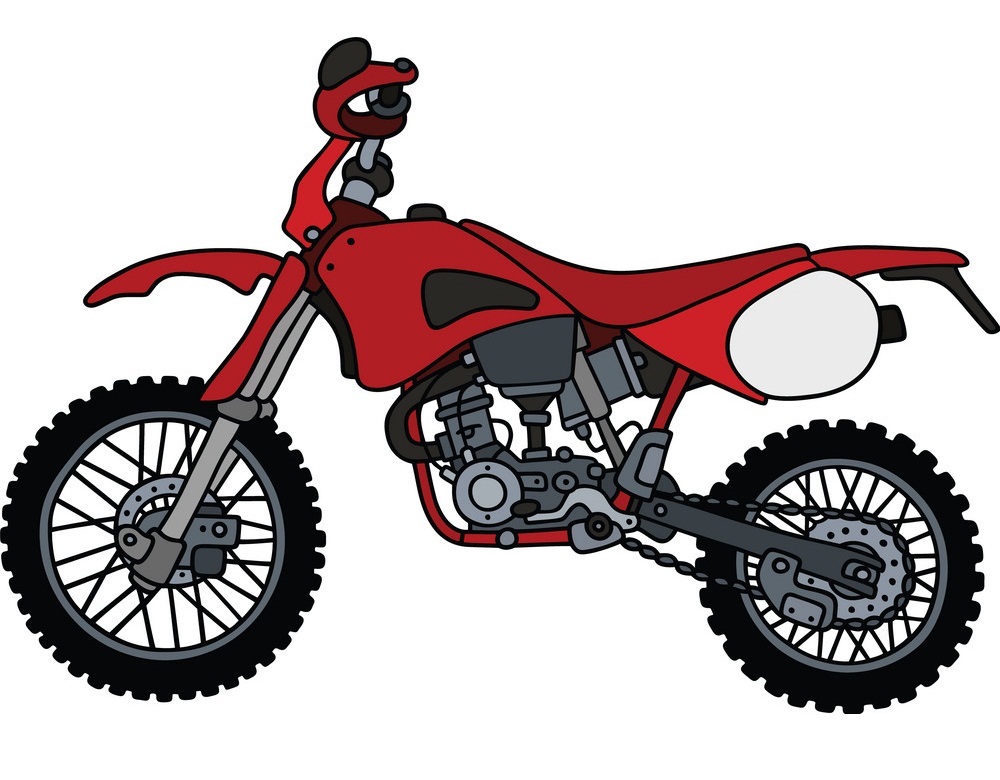 赤いモトクロスバイクのイラスト イラスト