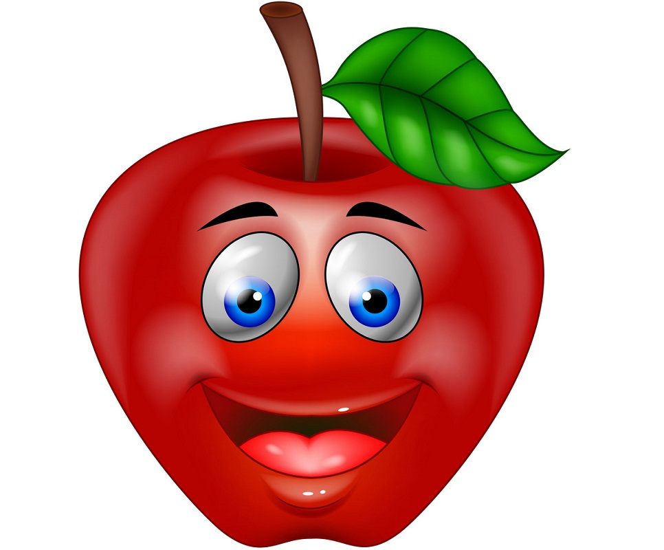 赤いリンゴの笑顔イラスト イラスト