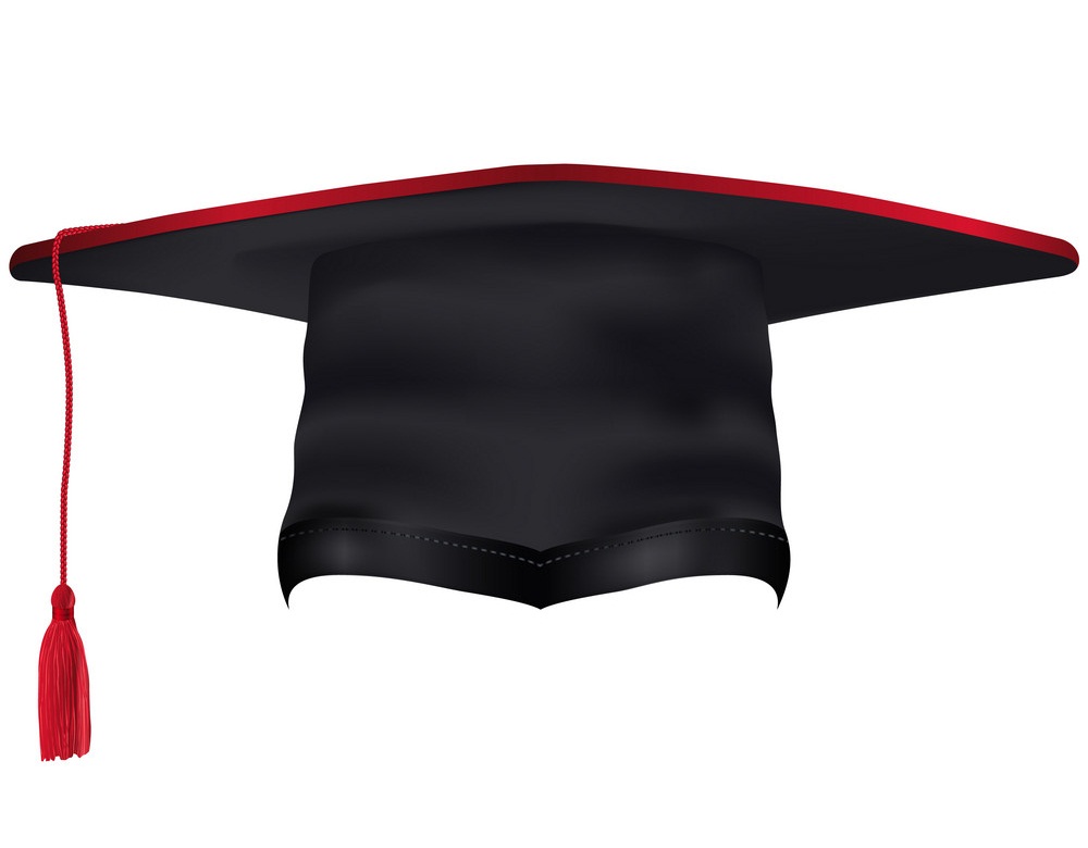 赤いタッセル付き卒業帽のイラスト イラスト