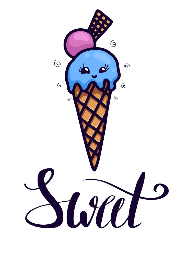甘いアイスクリームのイラスト イラスト