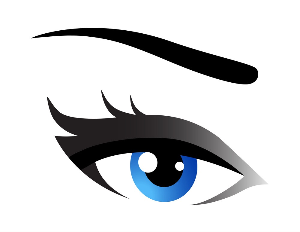 青い女性の目のイラスト イラスト