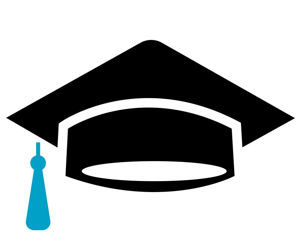 青いタッセル付き卒業帽のイラスト イラスト
