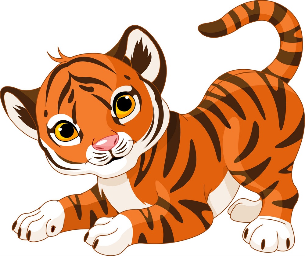 遊び心のある虎の子のイラスト イラスト