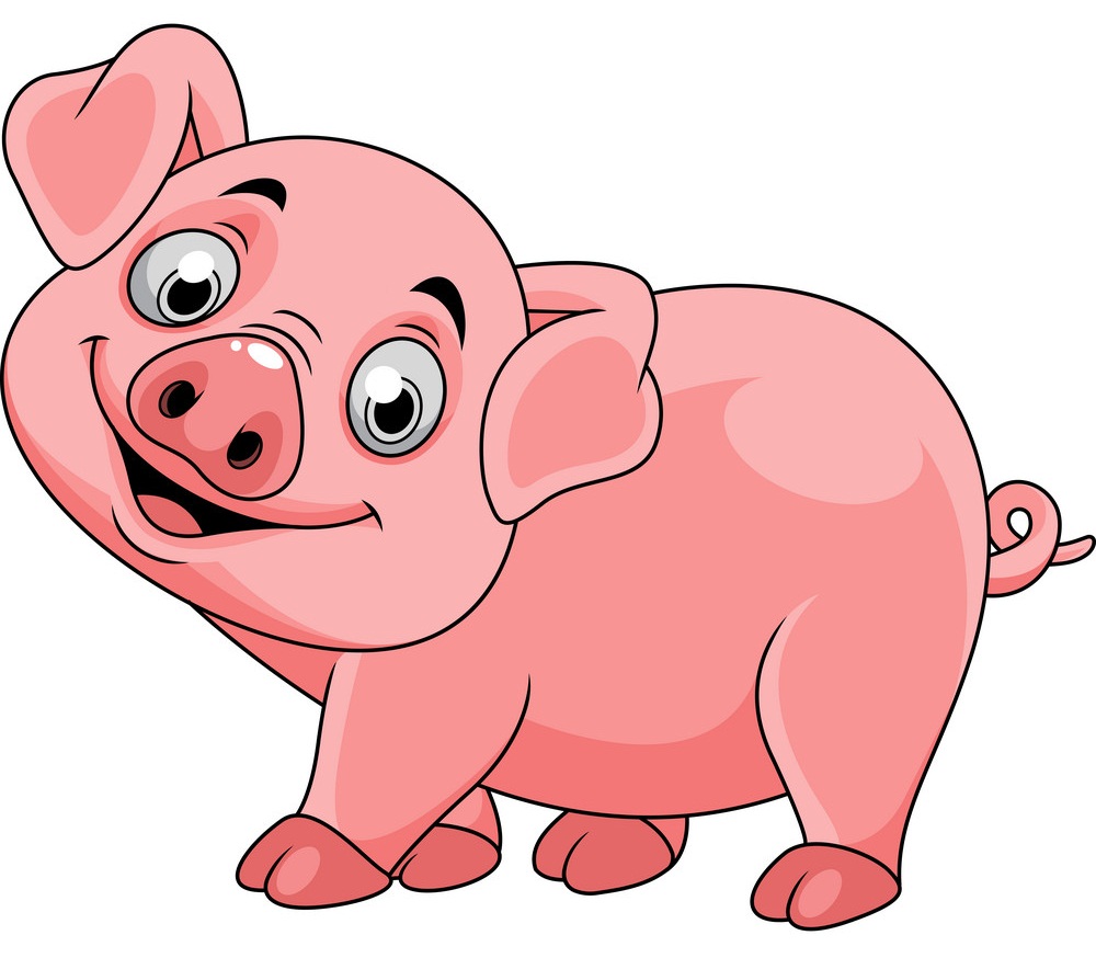 豚が笑っているイラスト イラスト