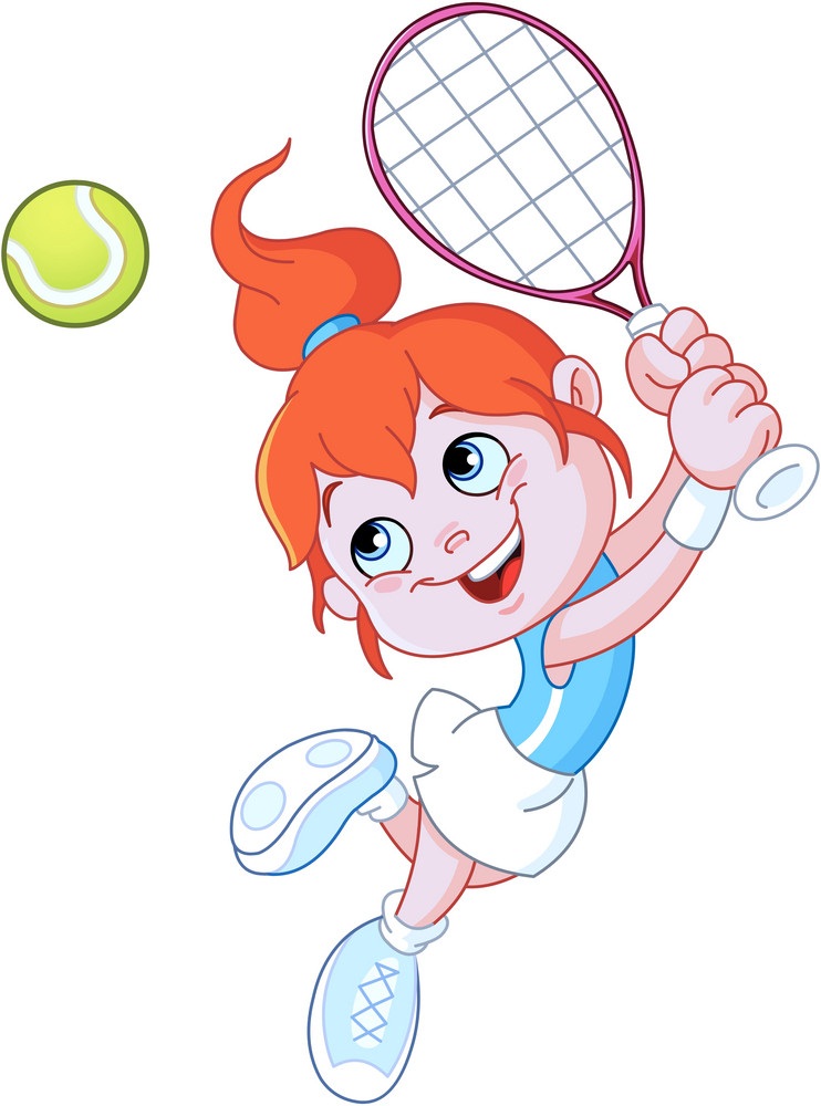 小さなテニス選手のイラスト イラスト