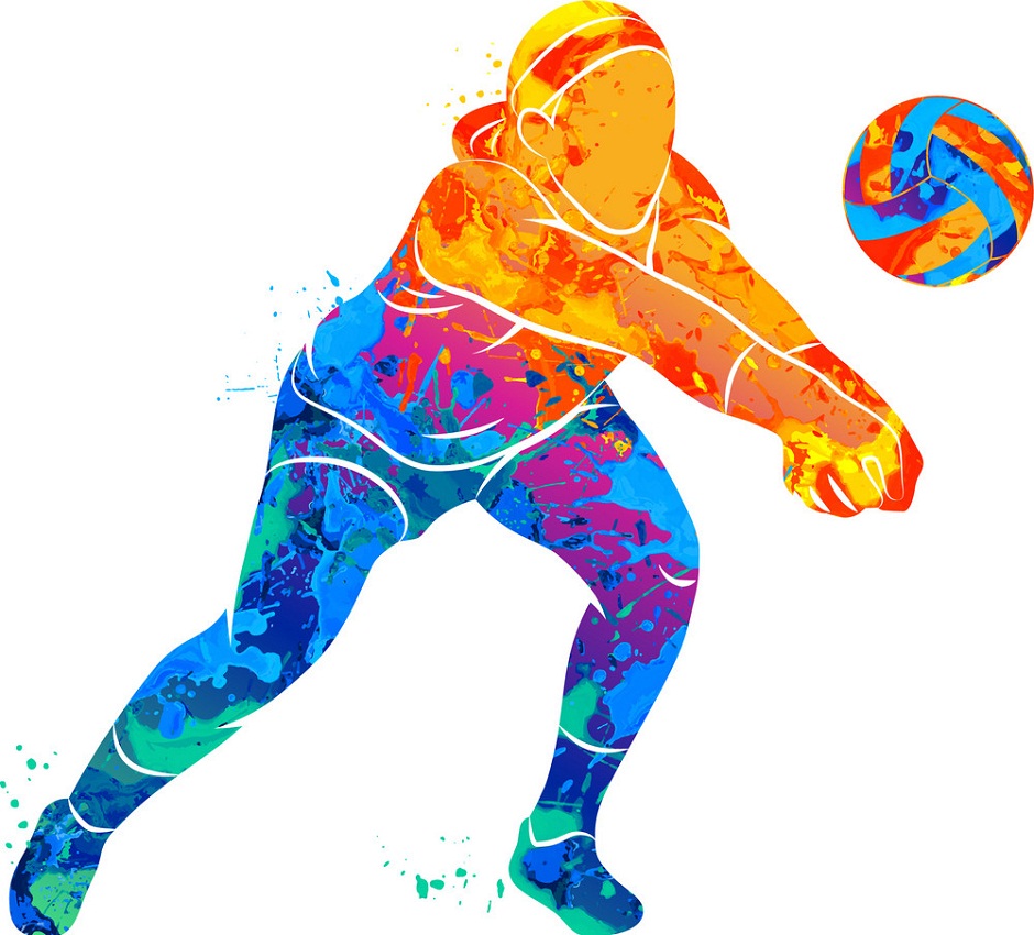 抽象的なバレーボール選手のイラスト イラスト