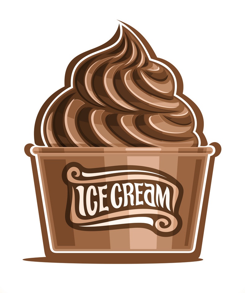 チョコレートアイスクリームのイラスト イラスト
