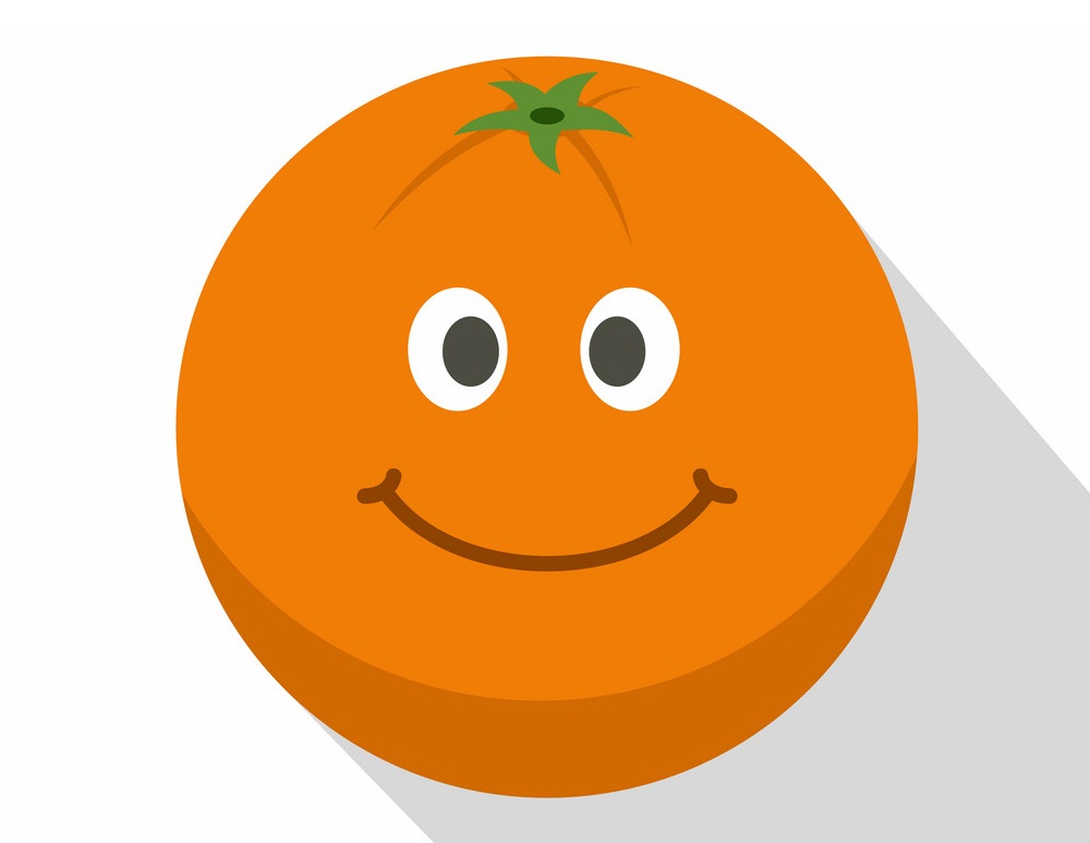 笑顔のオレンジ色のイラスト イラスト