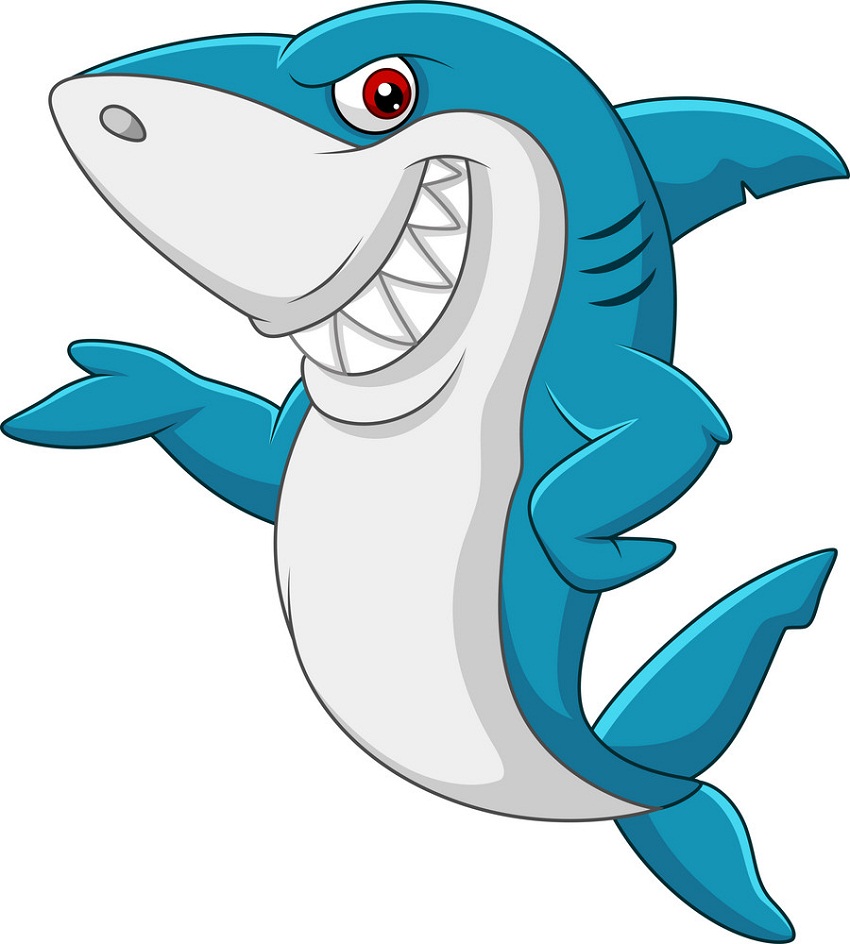 笑っているサメのイラスト