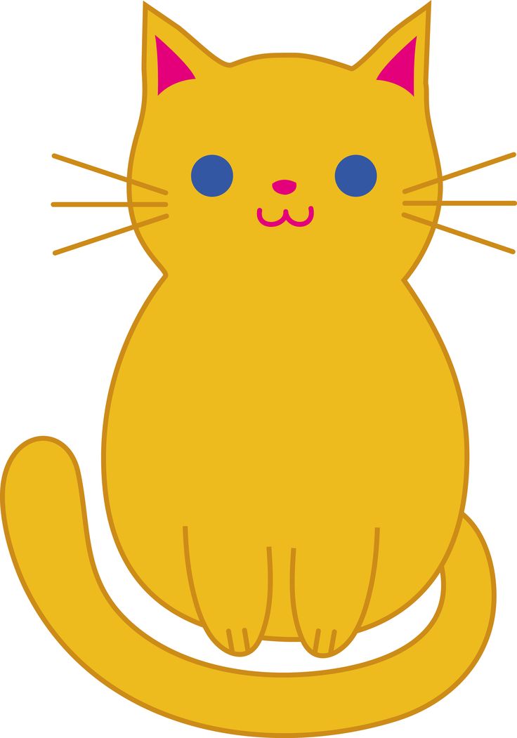 太ったオレンジ色の子猫のイラスト