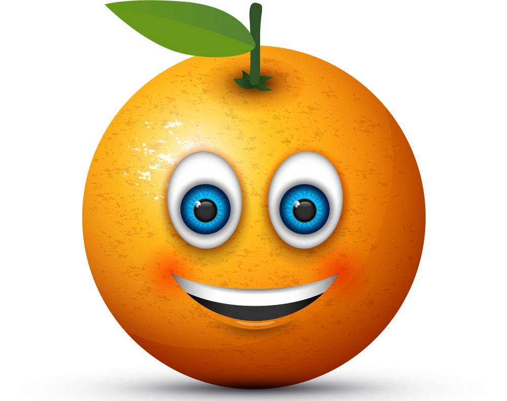 現実的なオレンジ色の笑顔のイラスト イラスト
