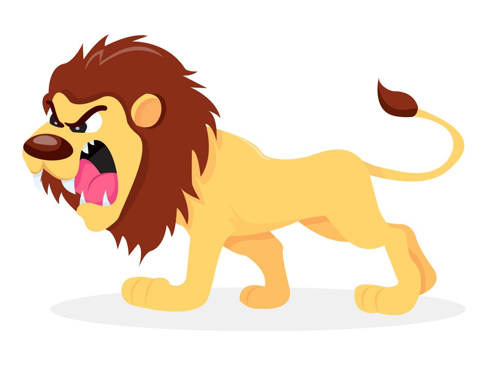 激しい漫画のライオンのイラスト イラスト