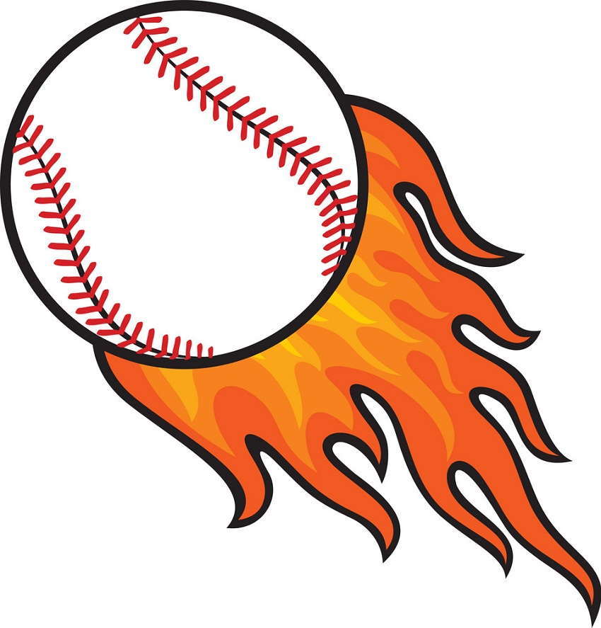 火の野球ボールのイラスト イラスト