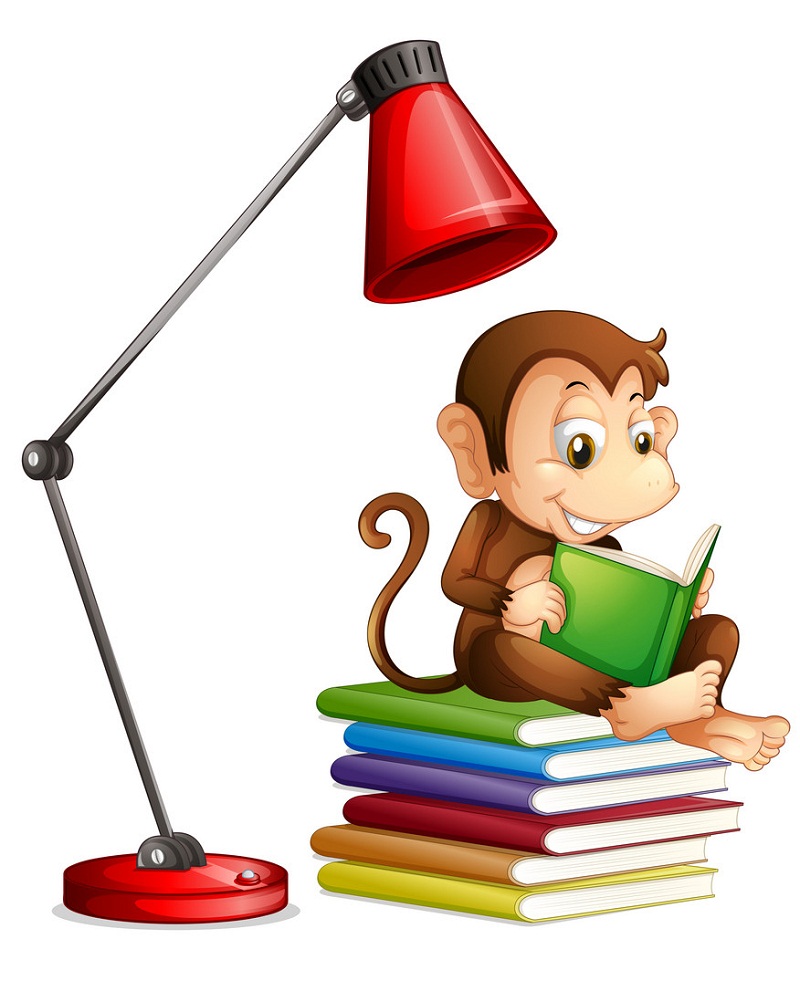 本を読む猿のイラスト