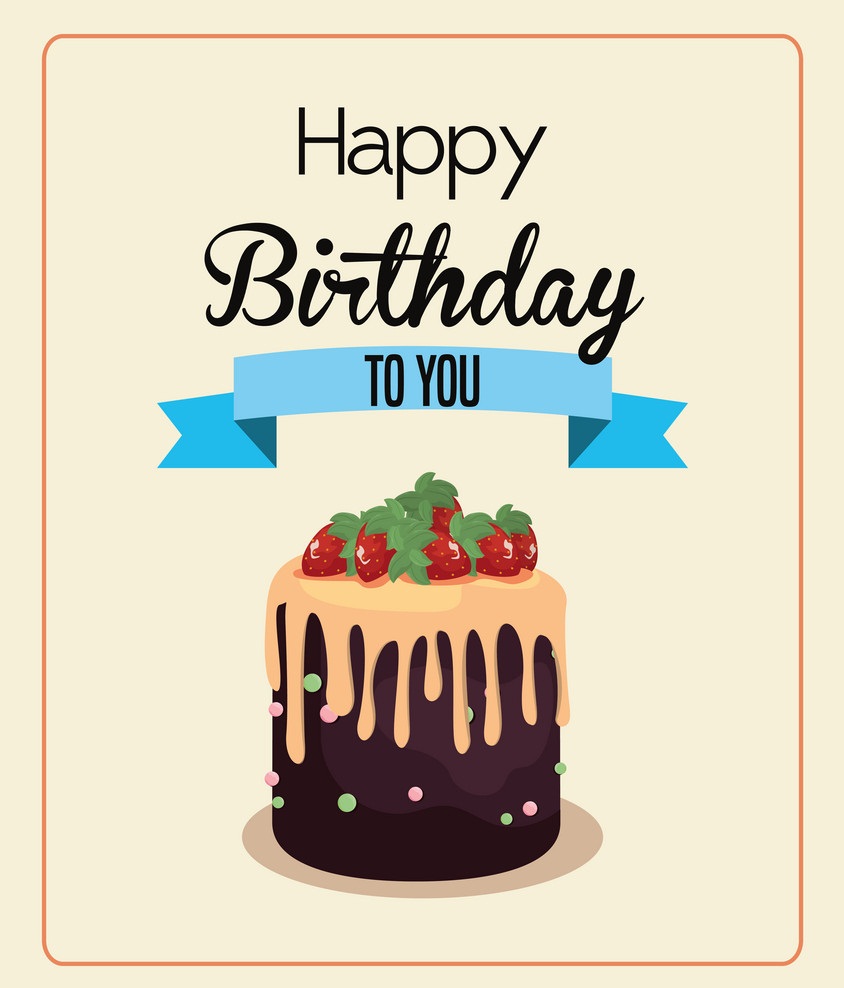 イチゴチョコレートの誕生日ケーキ イラスト イラスト
