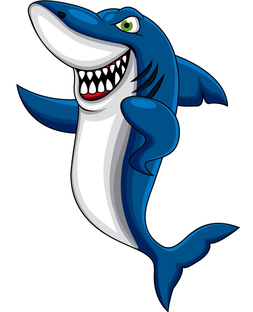 怒っているサメの笑顔のイラスト イラスト