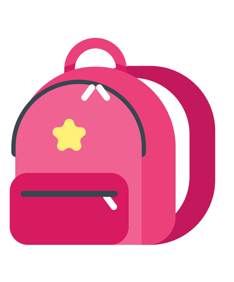 イラストの子供用のピンクのバックパック