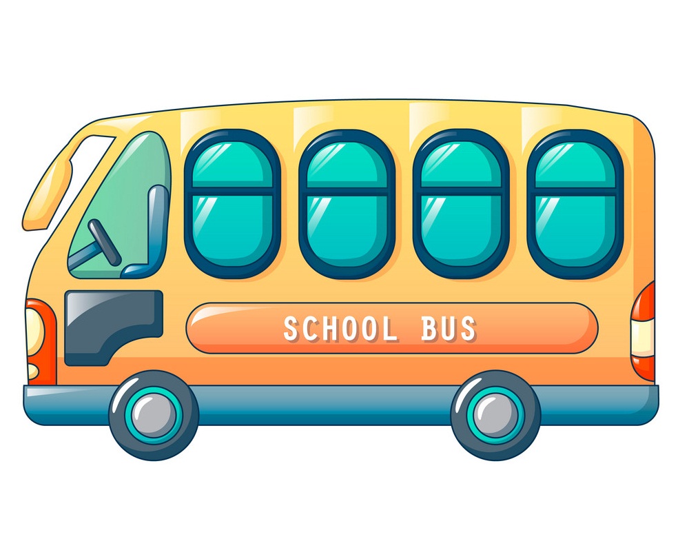 イラスト市のスクールバス