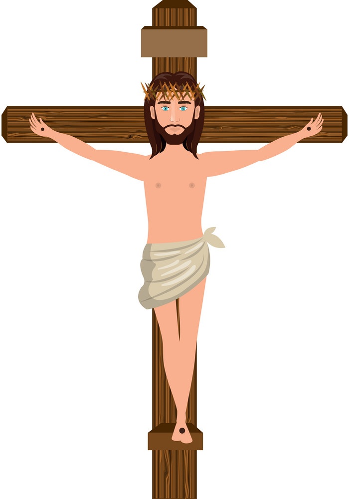 十字架に釘付けにされたイエスのイラスト イラスト