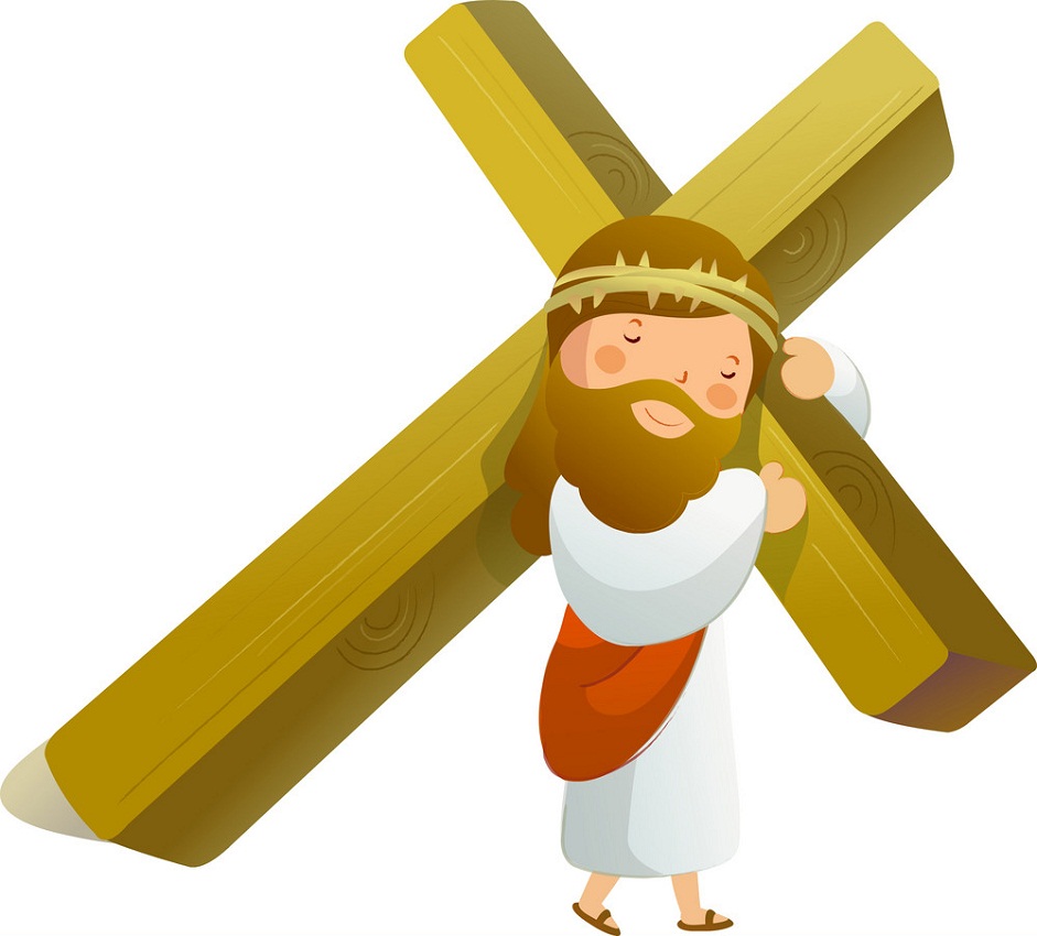 十字架を保持しているイエス キリストのイラスト イラスト