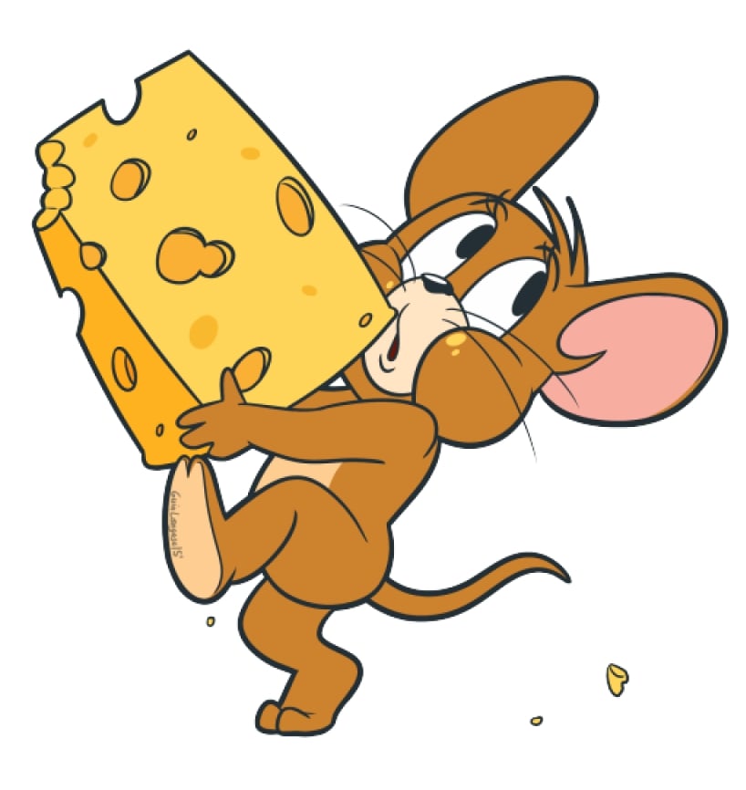 ジェリー持株大きなチーズのイラスト イラスト