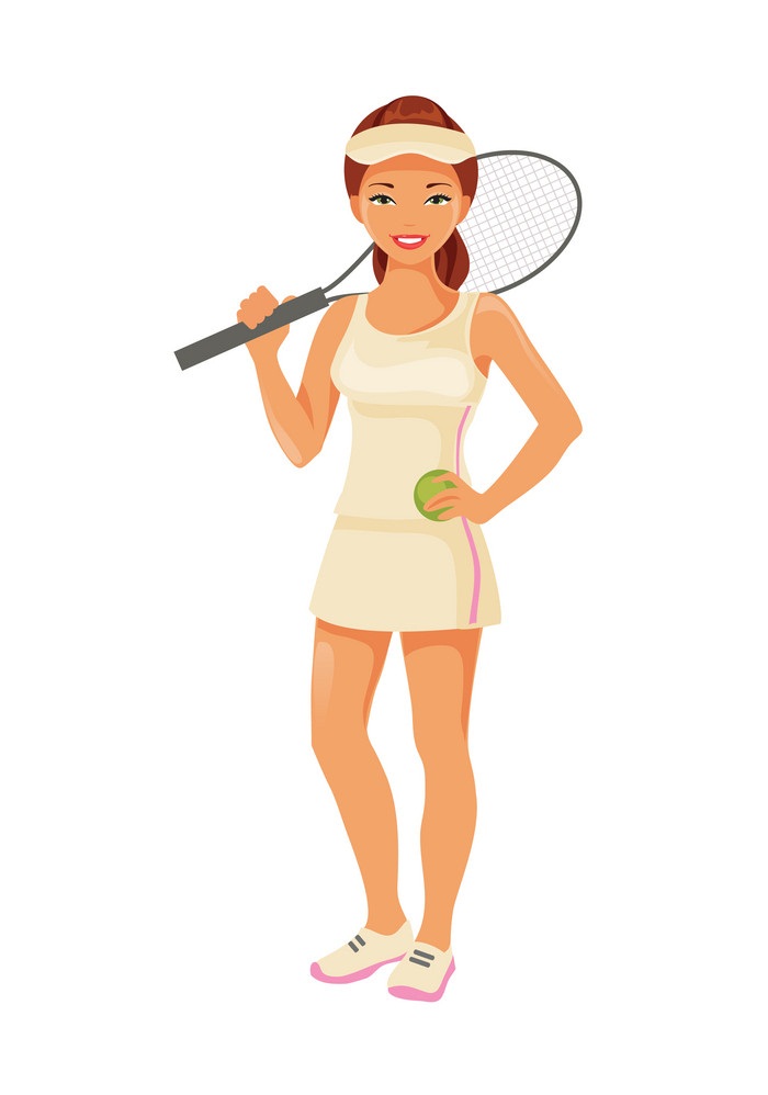 女子テニス選手のイラスト 2
