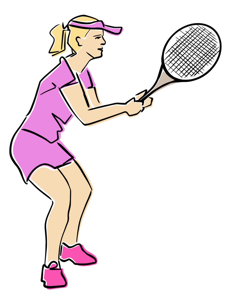 女子テニス選手のイラスト