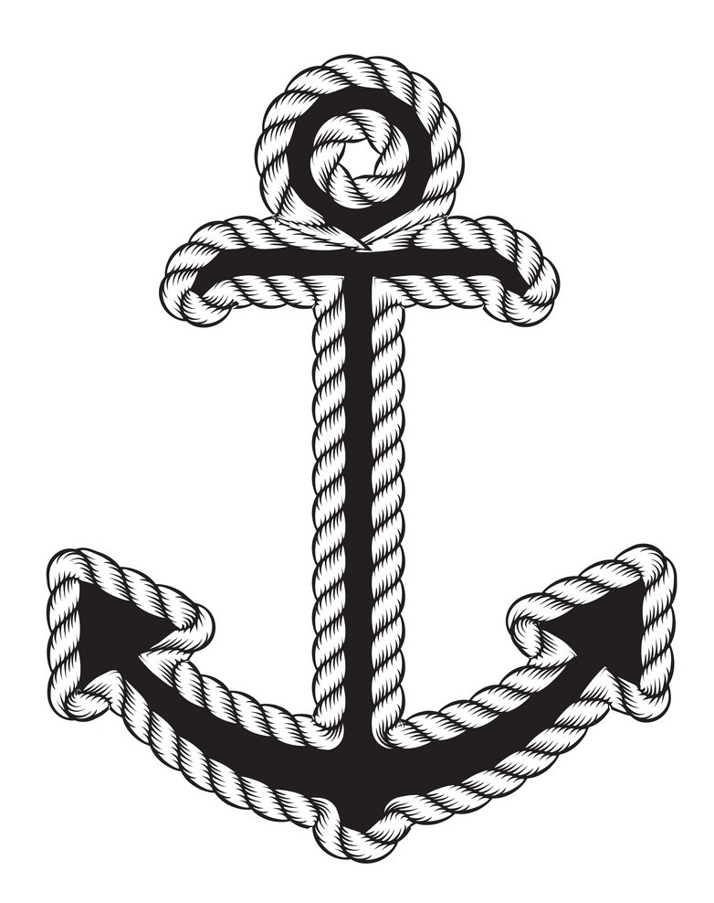 航海のアンカーのロゴのイラスト イラスト