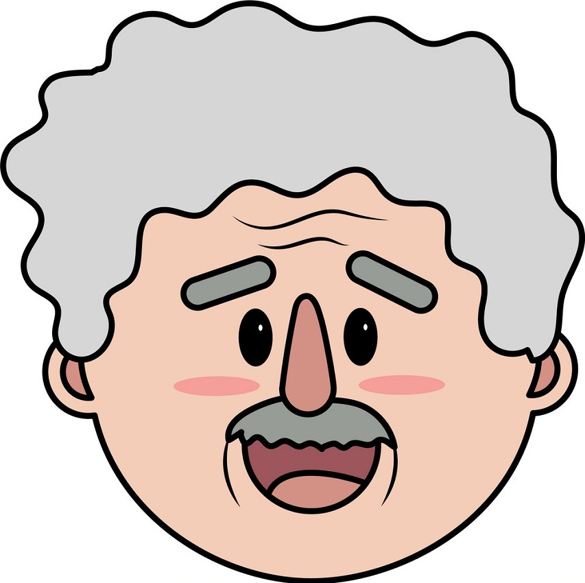 老人の顔のイラスト