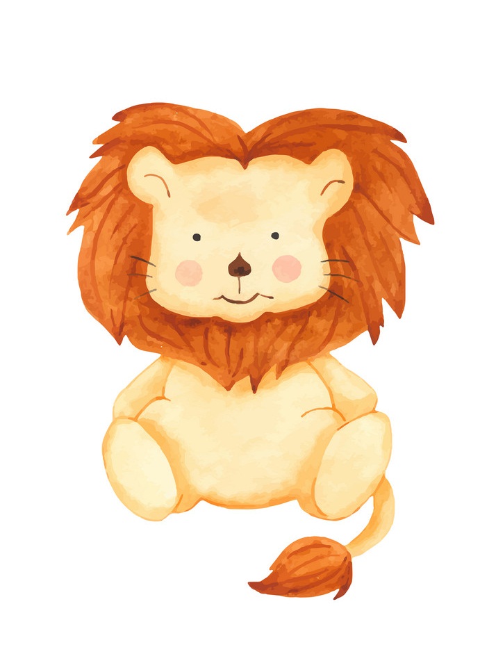 かわいい漫画のライオンのおもちゃ イラスト イラスト