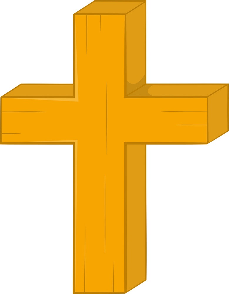 黄色の木の十字架のイラスト