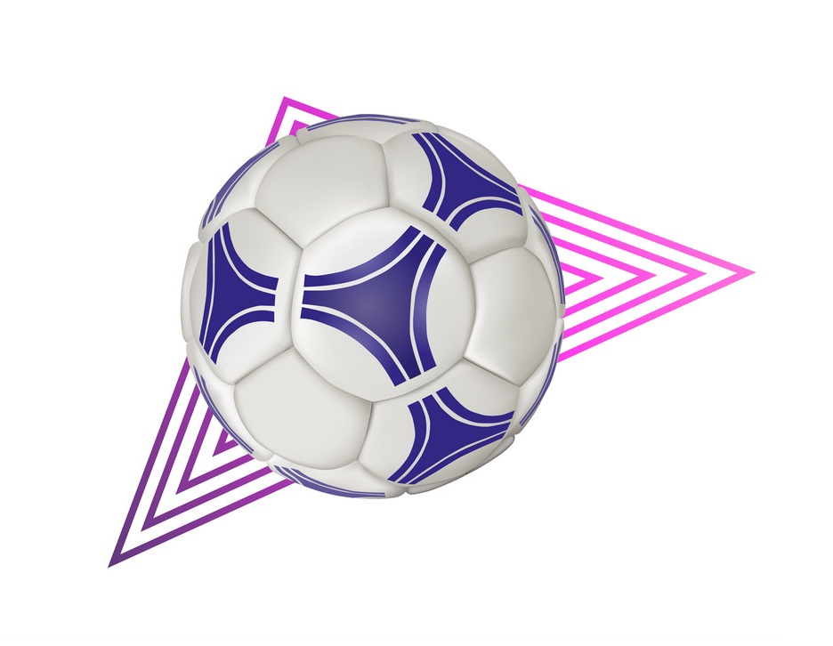 幾何学的なイラストのサッカー ボール イラスト