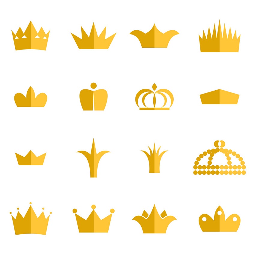 金の王冠のイラストのコレクション イラスト