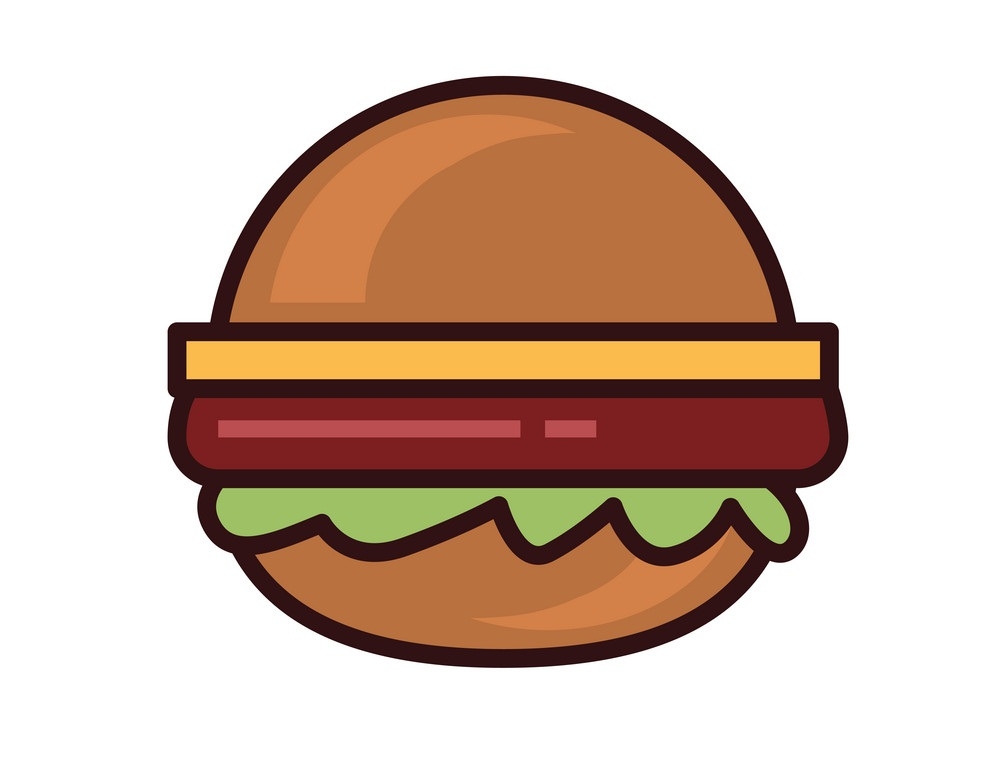 孤立したハンバーガー スタイル アイコンのイラスト イラスト