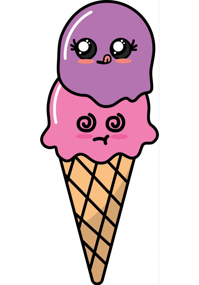 クリーミーなアイスクリームのイラスト イラスト