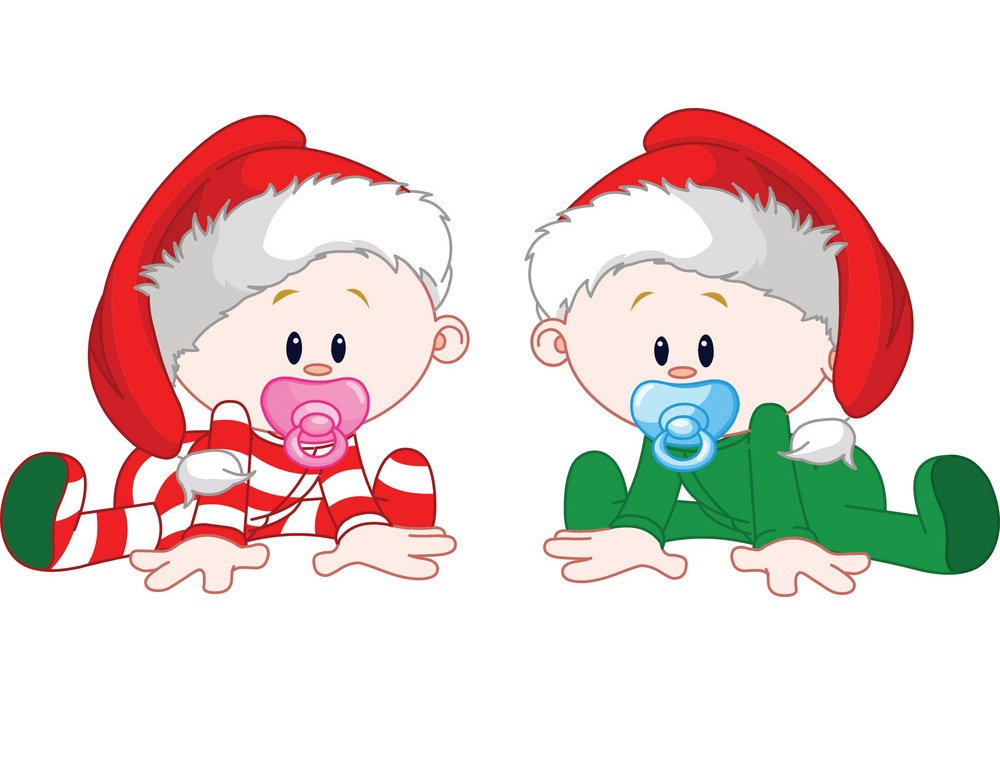 クリスマスの双子のイラスト イラスト