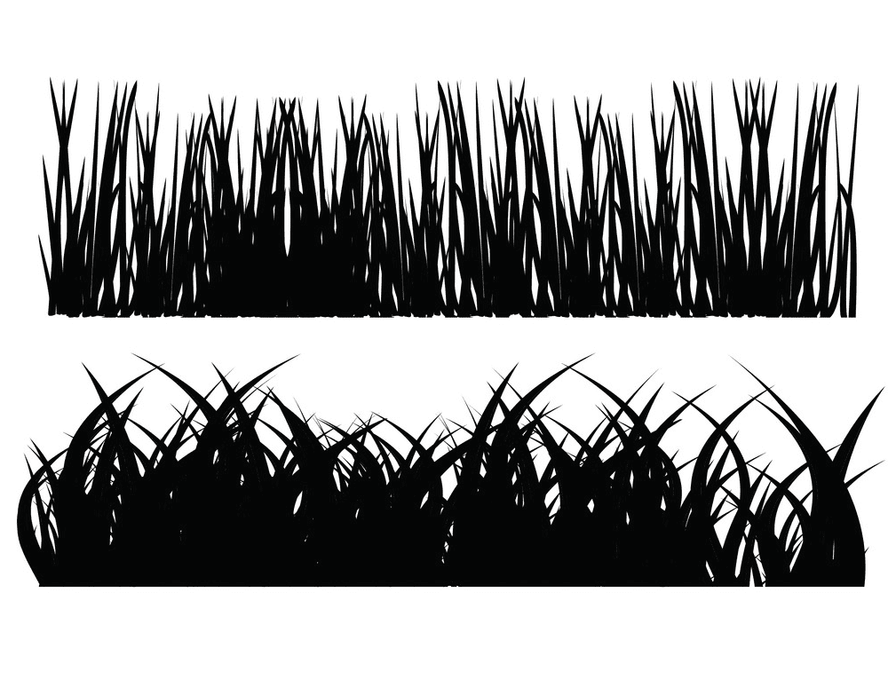 草のシルエットのイラスト PNG 画像 2
