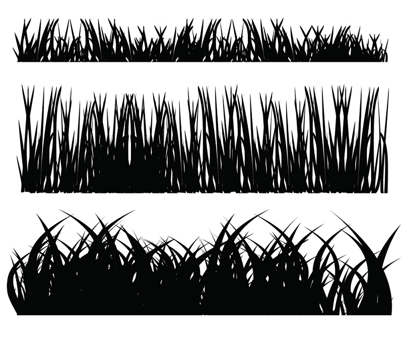 草のシルエットのイラスト png画像