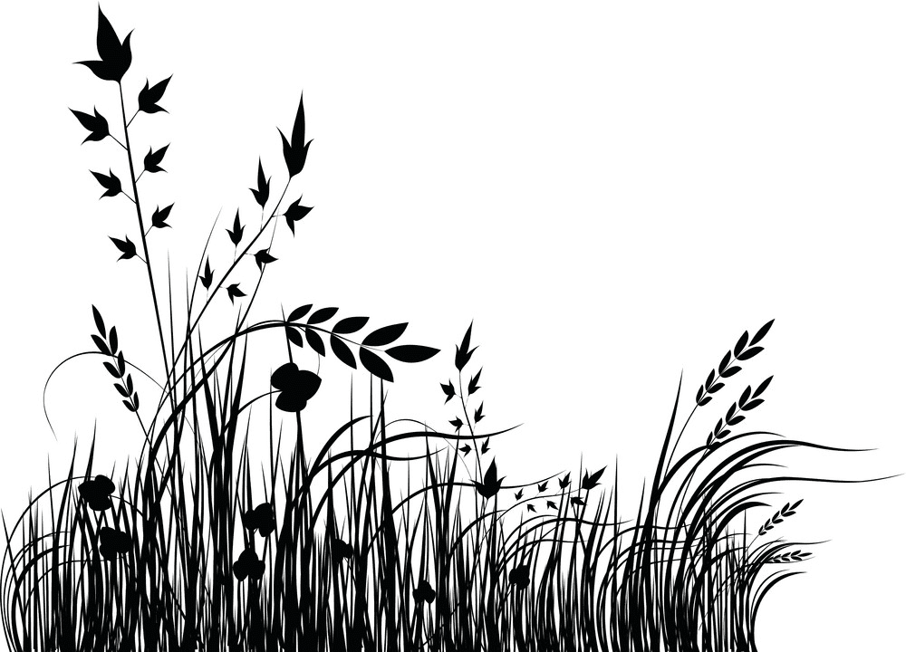 草のシルエットのイラストpng
