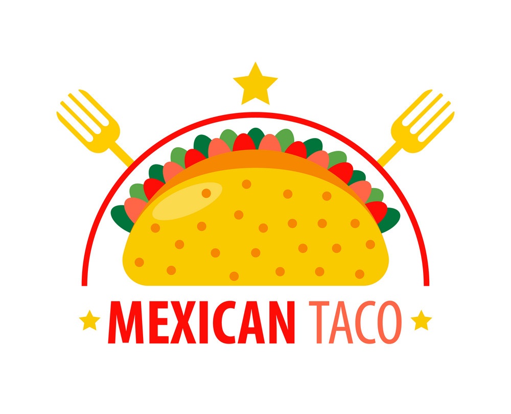 メキシカンタコスのロゴのイラスト イラスト