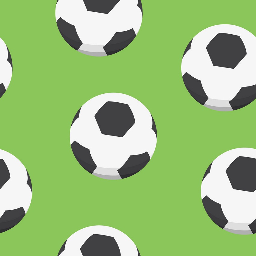 緑の背景のイラストとサッカー ボール イラスト