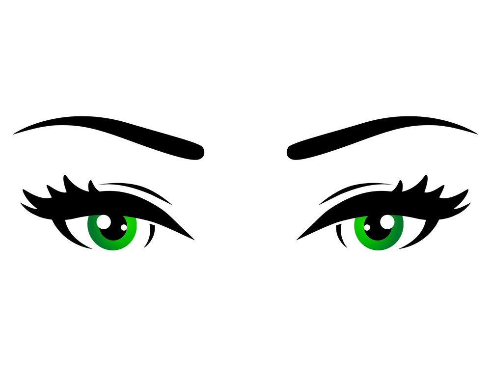 緑の女性の目のイラスト イラスト